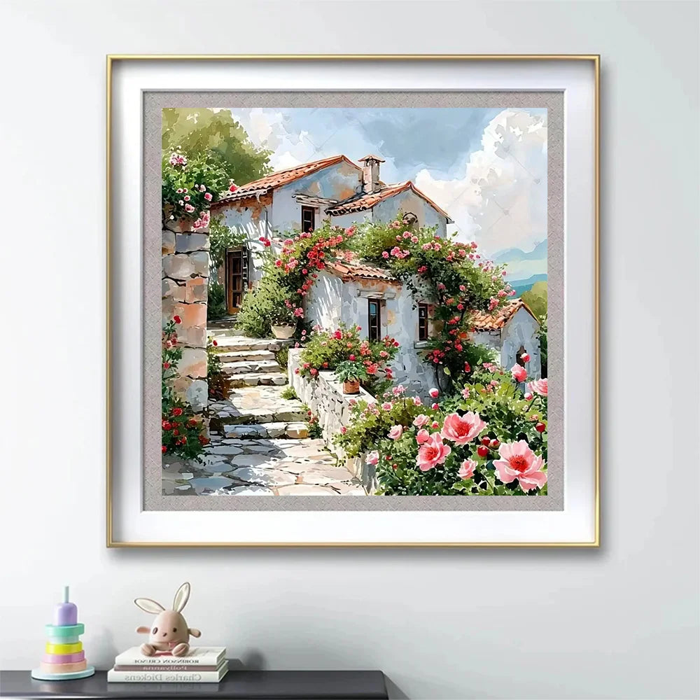 Evershine Full Diamond Painting - House Landscape 5D DIY Mosaic Kit for Creative Home Decor - Diamond Painting