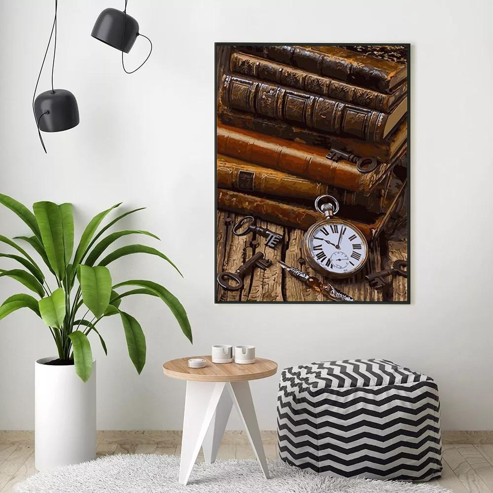 Books, Keys & Watch - World Paint by Numbers™ Kits DIY
