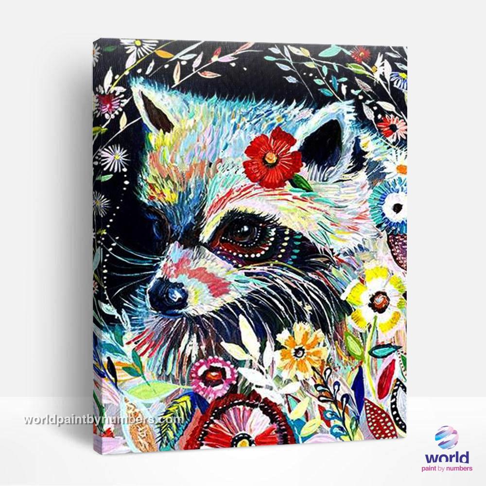 Hipster Raccoon - World Paint by Numbers™ Kits DIY