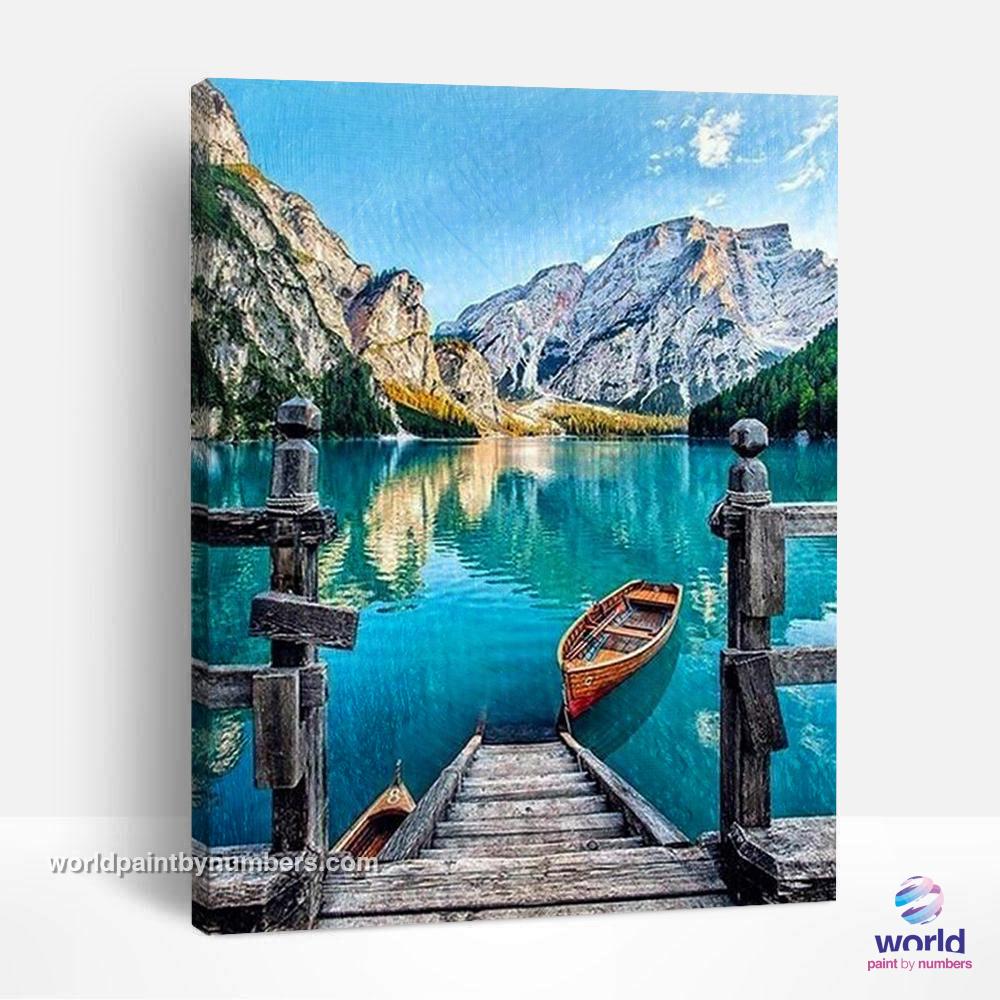 Italian Mountain Lake - World Paint by Numbers™ Kits DIY
