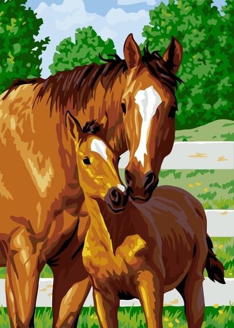 Mare and Foal - World Paint by Numbers™ Kits DIY