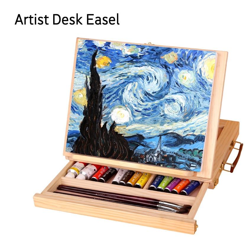 Premium Box: Portable Wooden Easel for Painting Artists - World