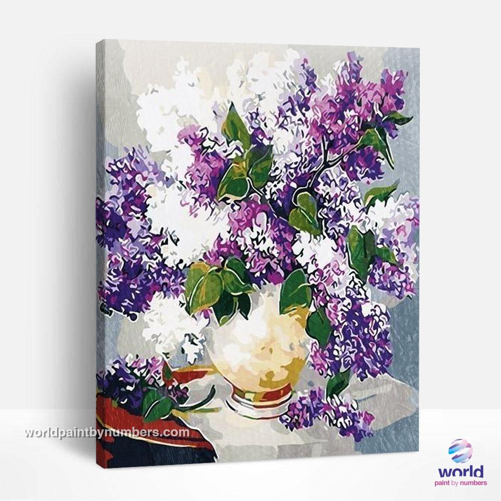 Purple and White Hydrangea - World Paint by Numbers™ Kits DIY