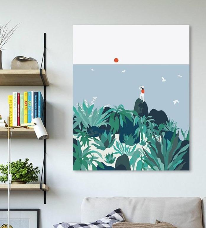 Sunset on the Rocks - Tropical Minimalism - World Paint by Numbers™ Kits DIY