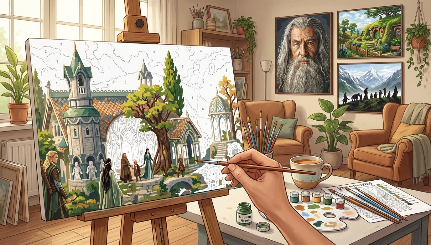 The Fellowship of Art: Extra Large Lord of the Rings Paint by Numbers Kits for Experienced Painters