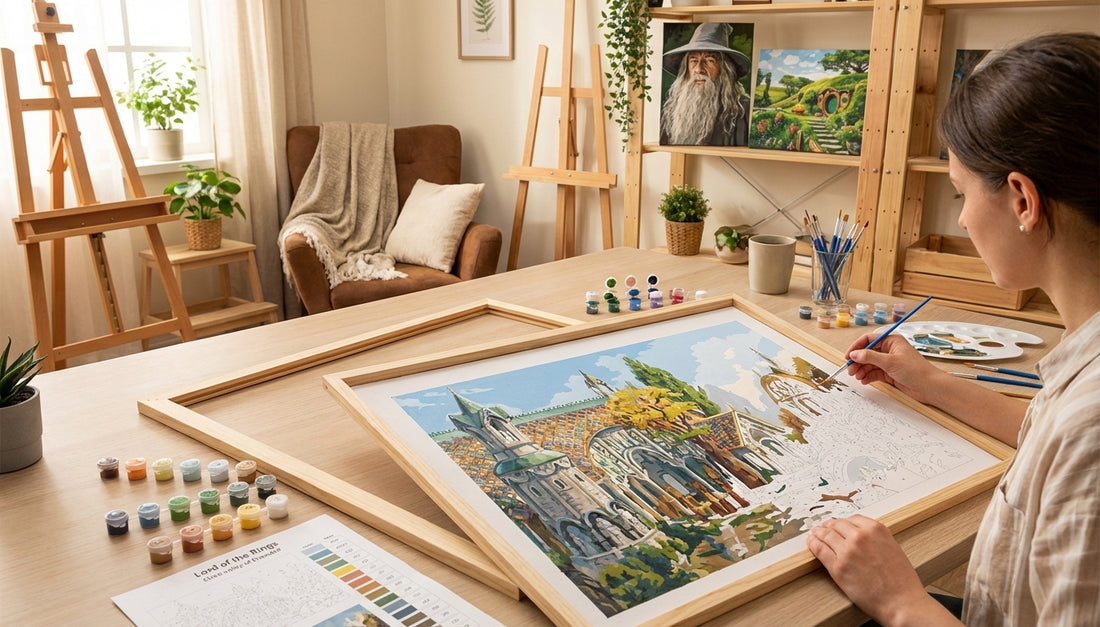 Bring Rivendell Home: Lord of the Rings Paint by Numbers with Wooden Frame Included