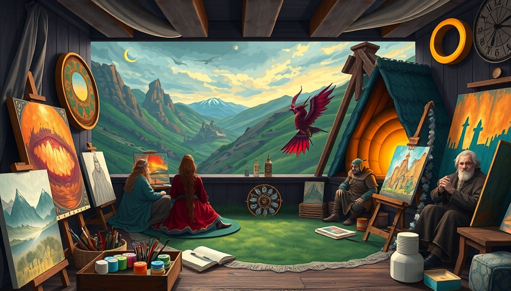 Explore Wildlife and Nature-Themed Paint by Numbers Kits Featuring Enchanting Landscapes from Middle-earth