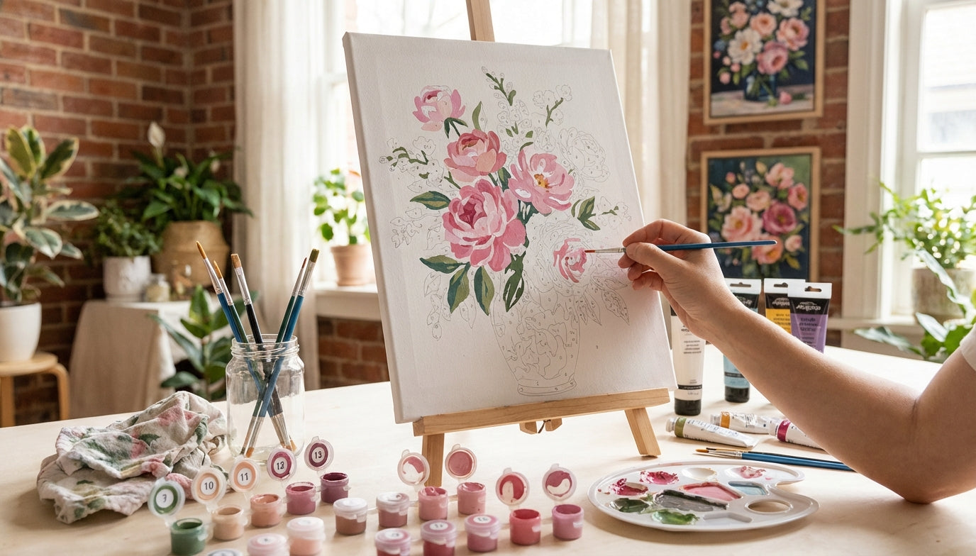 Floral Beauty: Detailed Flower Paint by Numbers Kits