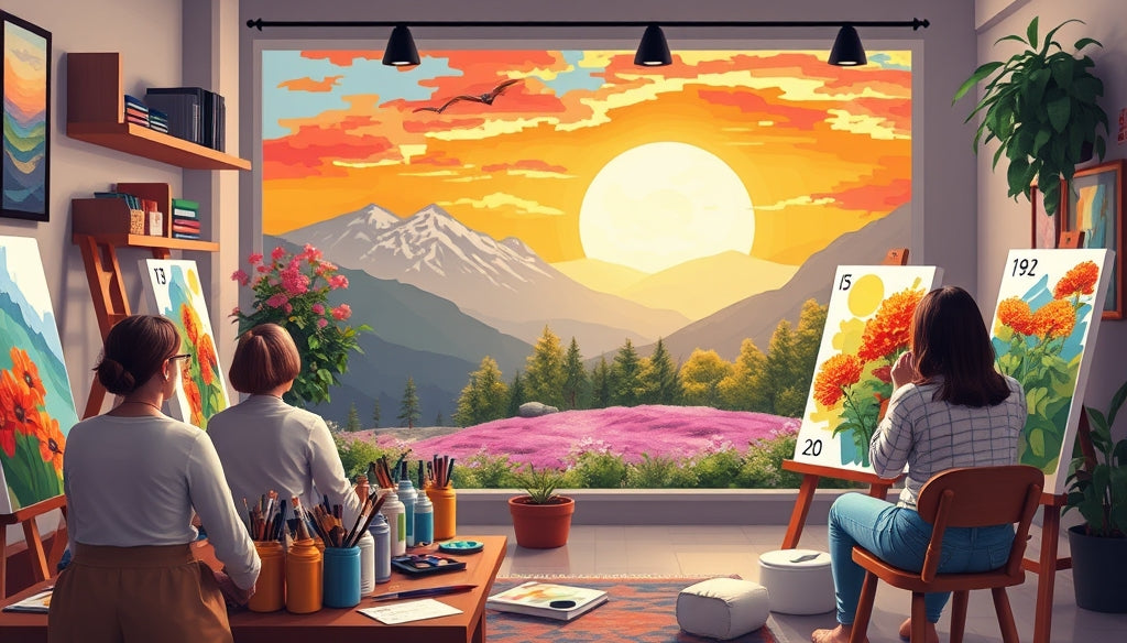 Paint by Numbers Kits with Fine Detail Brushes for Precise Painting