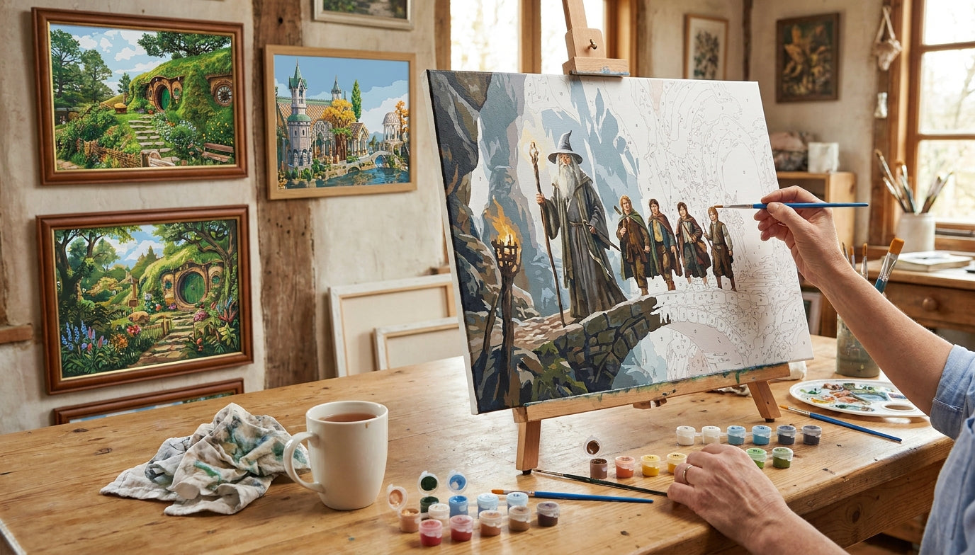 Explore Middle-earth Art Paint By Numbers Kits With Famous Lord of the Rings Scenes