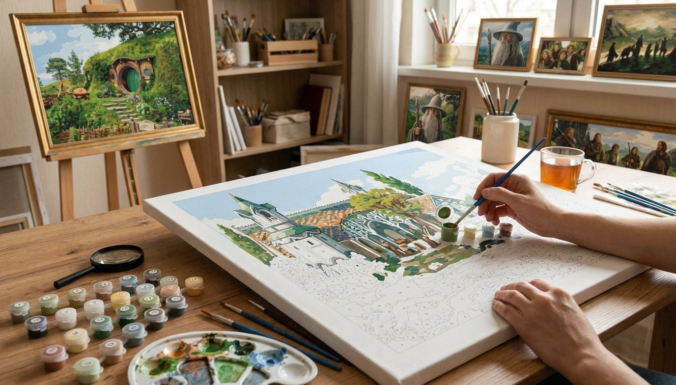 Forget Screens: The Relaxing Power of Lord of the Rings Paint by Numbers Kits for Seniors