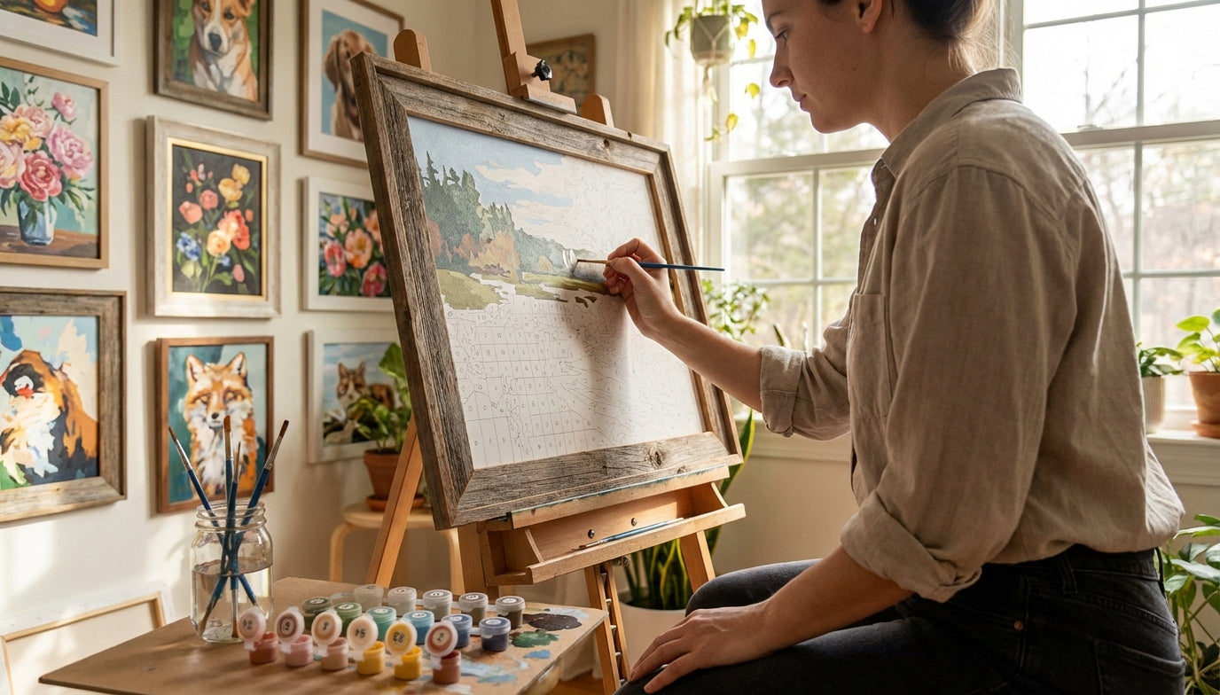 Paint by Numbers with Wooden Frame: Display Your Art!