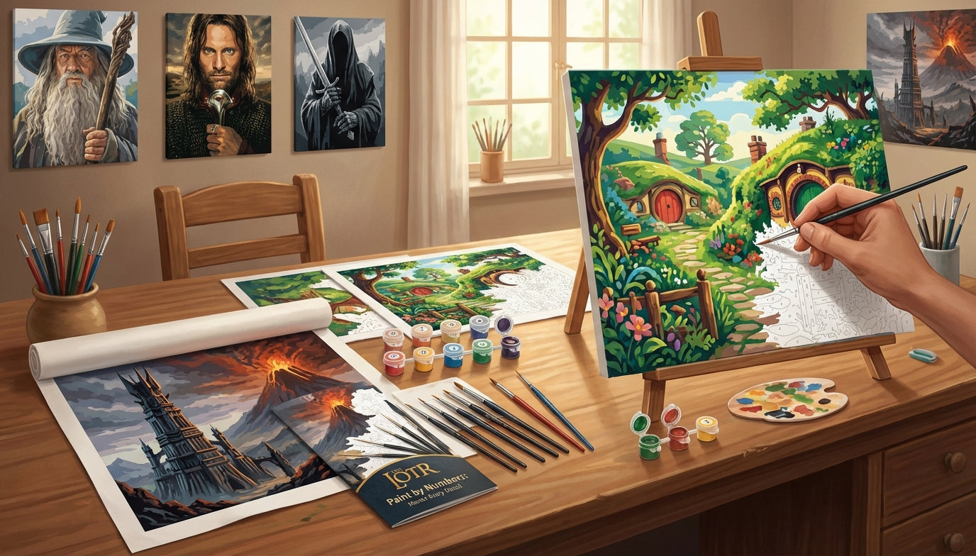 Master Every Detail: LOTR Paint by Numbers Kits with Fine Detail Brushes
