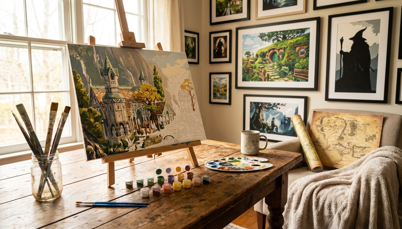 Elevate Your Walls: LoTR Canvas Paint by Numbers Kits with Wooden Frames Included