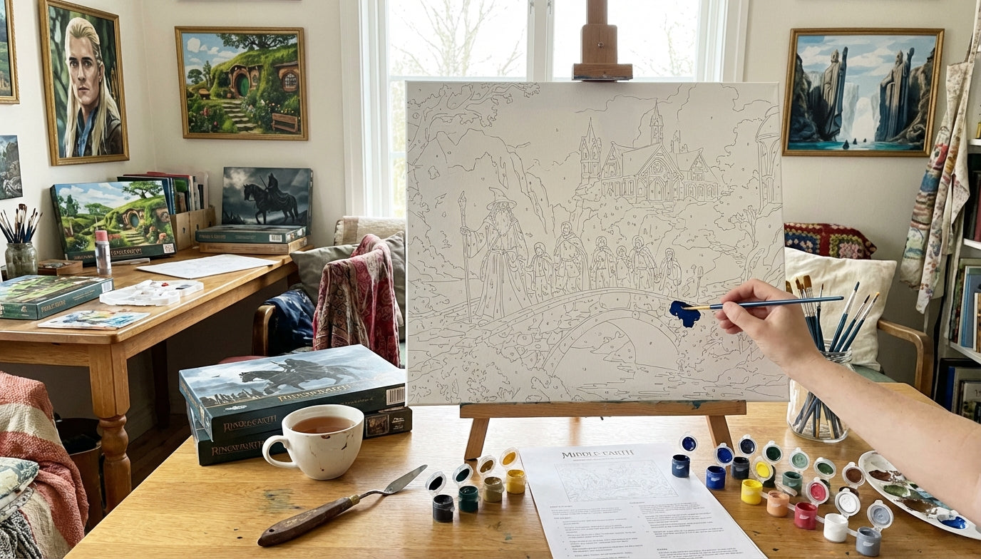 Unbox Middle-earth: Lord of the Rings Paint by Numbers Kits with High-Quality Acrylic Paint