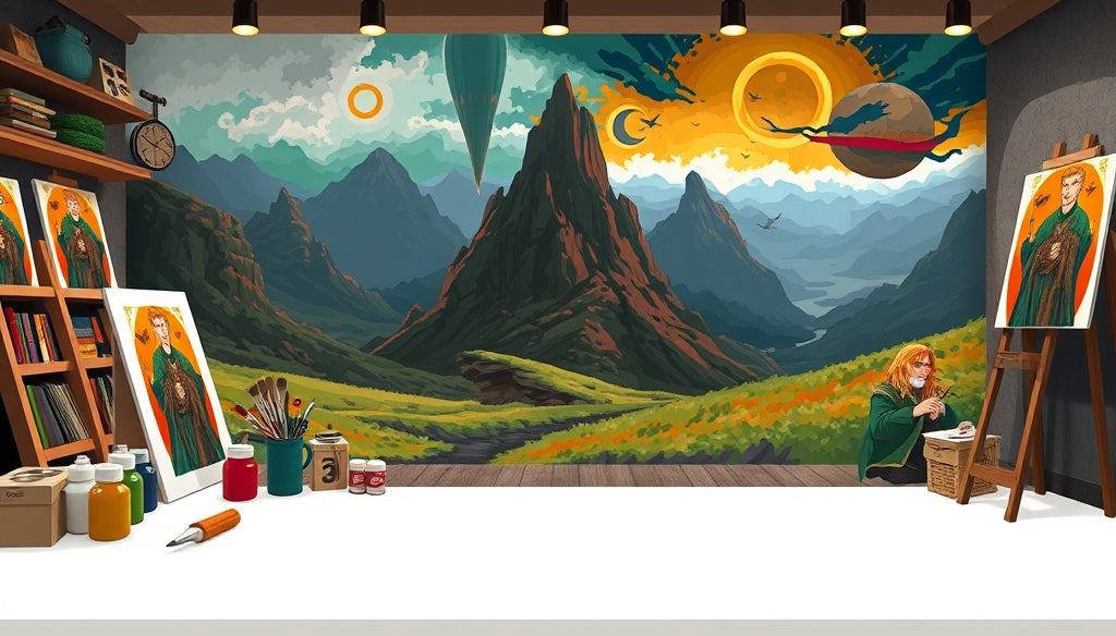 Buy Paint by Numbers Kits Featuring Iconic Scenes from Lord of the Rings with Free Shipping in the USA