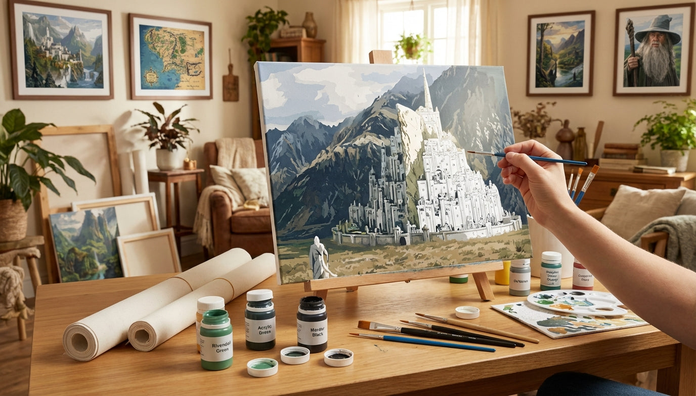 Explore Gondor: Detailed Lord of the Rings Paint by Numbers Kits for Adults