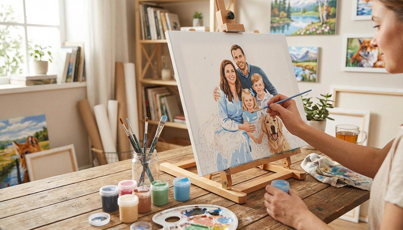 Custom Portrait PBN: Paint Loved Ones with Ease.