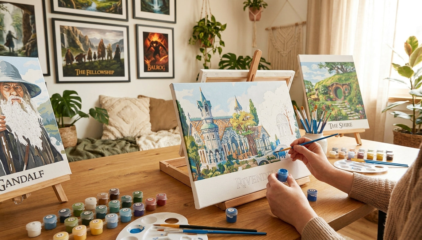 The Fellowship of the Brush Top Paint by Numbers Kits for Lord of the Rings Fans