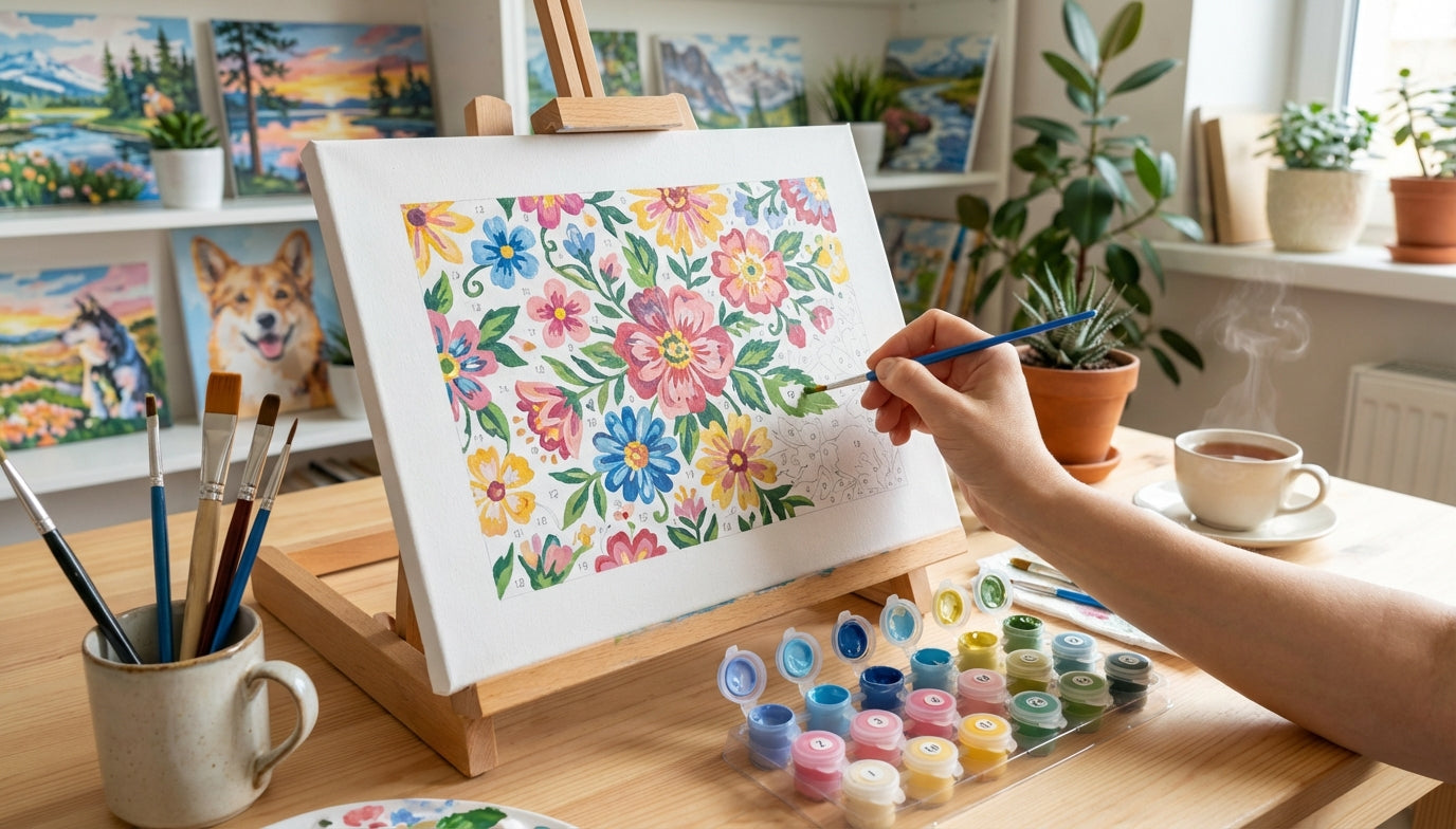 Detailed Flower PBN Kits: Bloom Your Creativity