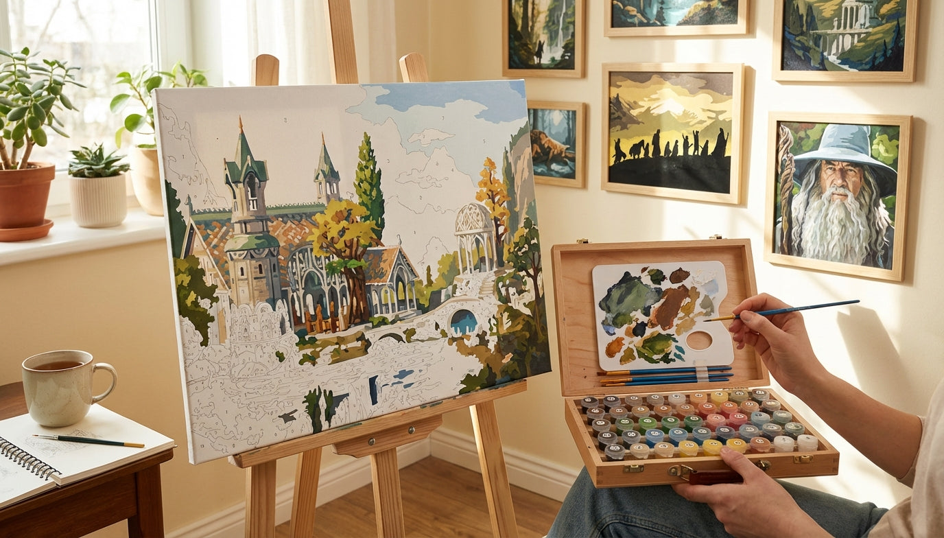 Experience Gallery Quality: Lord of the Rings Paint by Numbers Kits with High-Quality Acrylic Paint