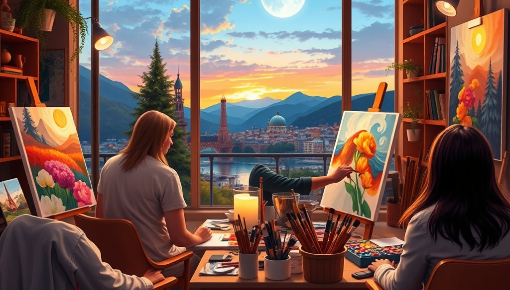 Paint by Numbers Kits with Wooden Frame Included for an Instant Artwork Display