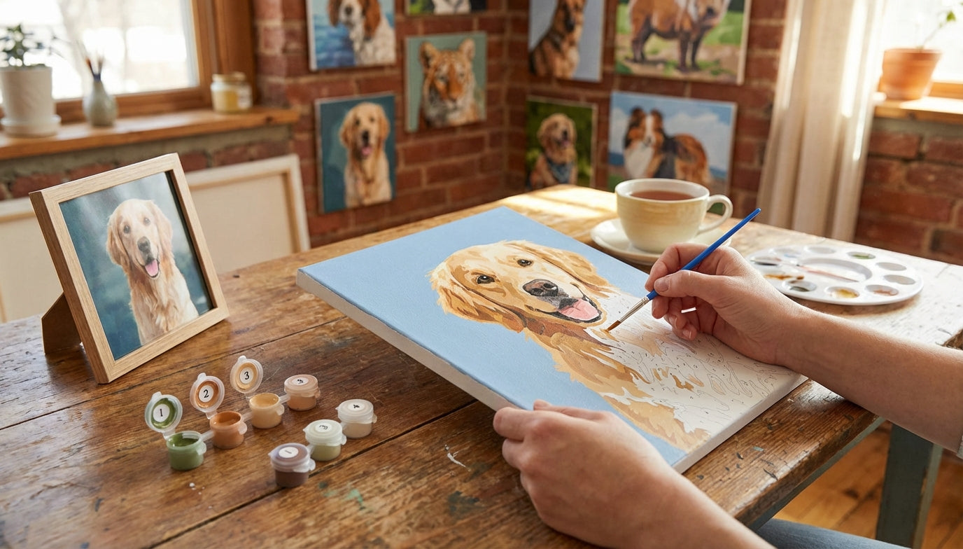 Create Your Own Pet Portrait: Personalized Paint by Numbers Kits for Pet Lovers