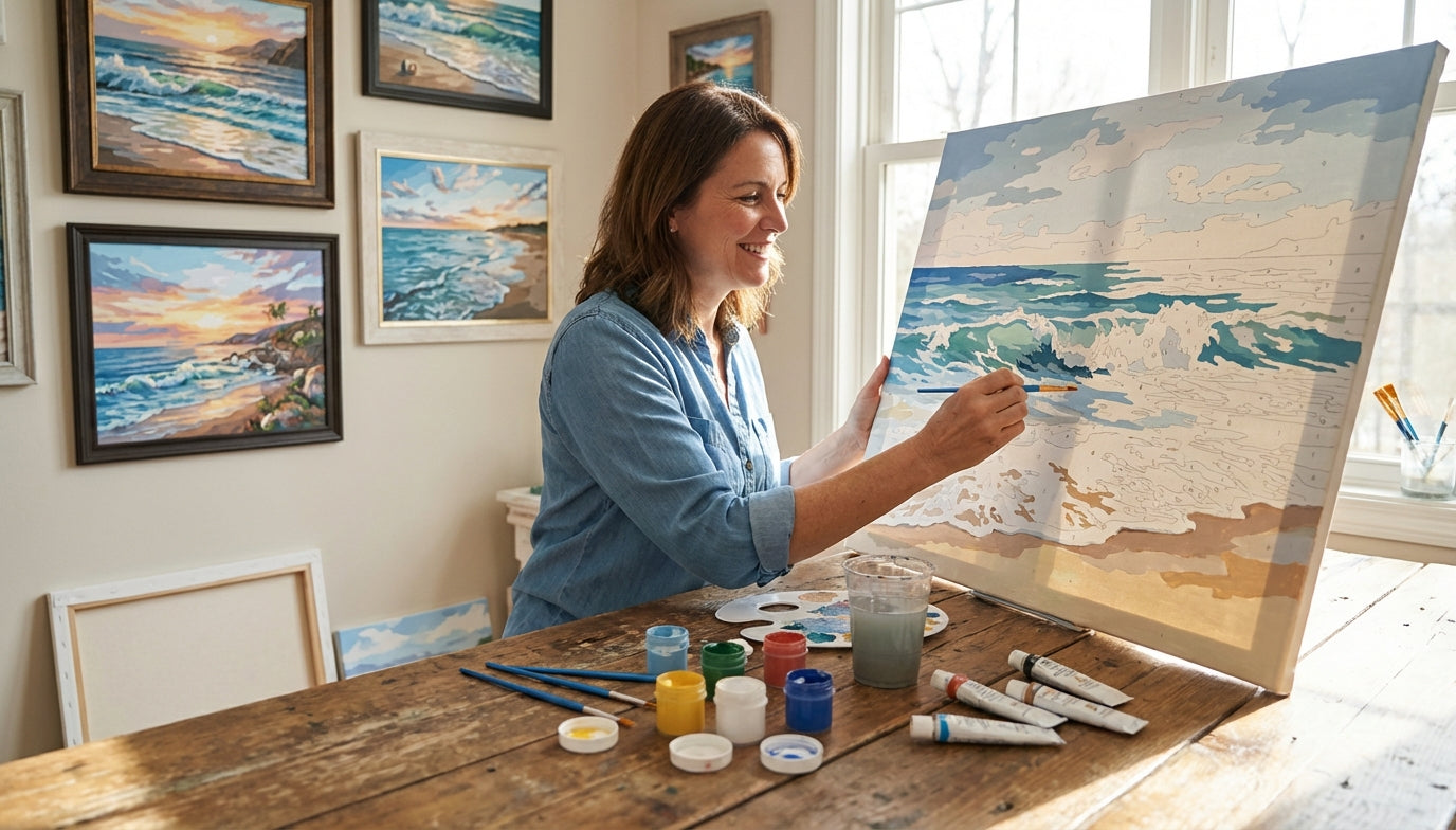 Transform Your Space: Ocean and Beach Paint By Numbers Kits for Stunning Home Decor