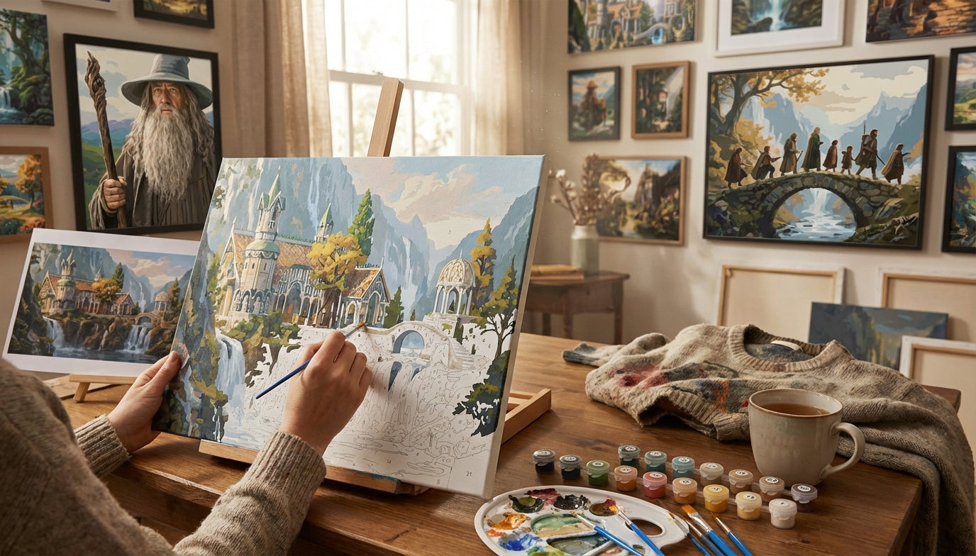 The Secret to Stress-Free Evenings? Lord of the Rings Paint by Numbers!