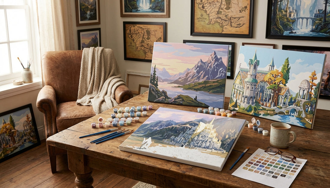 Escape to Gondor Easy-to-Use LoTR Paint by Numbers Kits for Seniors