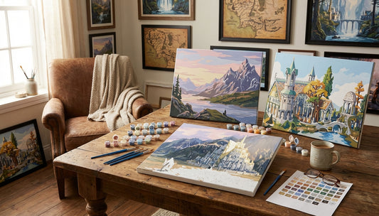 Escape to Gondor Easy-to-Use LoTR Paint by Numbers Kits for Seniors