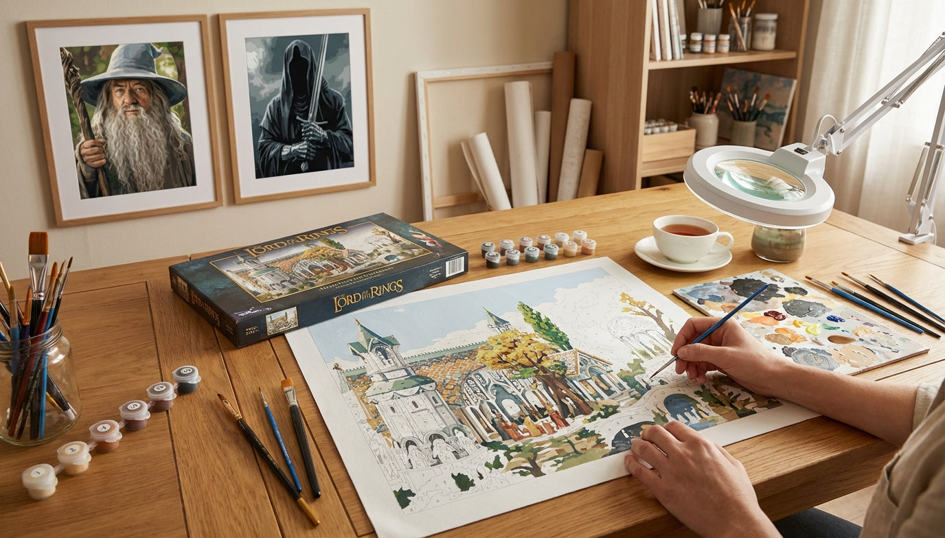 Detail Like a Dwarf: Lord of the Rings Paint by Numbers Kits with Fine Detail Brushes
