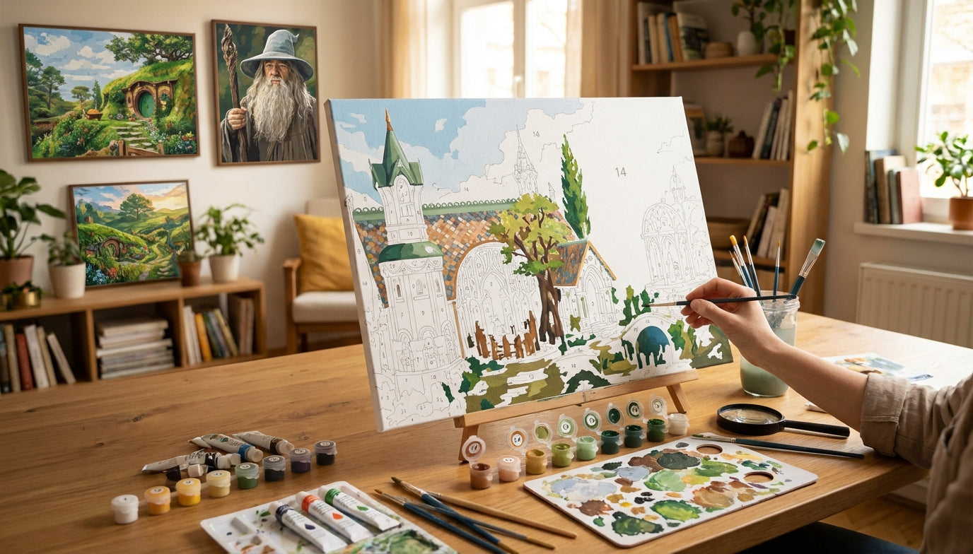 Master Middle-earth Scenes: LotR Paint by Numbers with High-Quality Acrylic Paint
