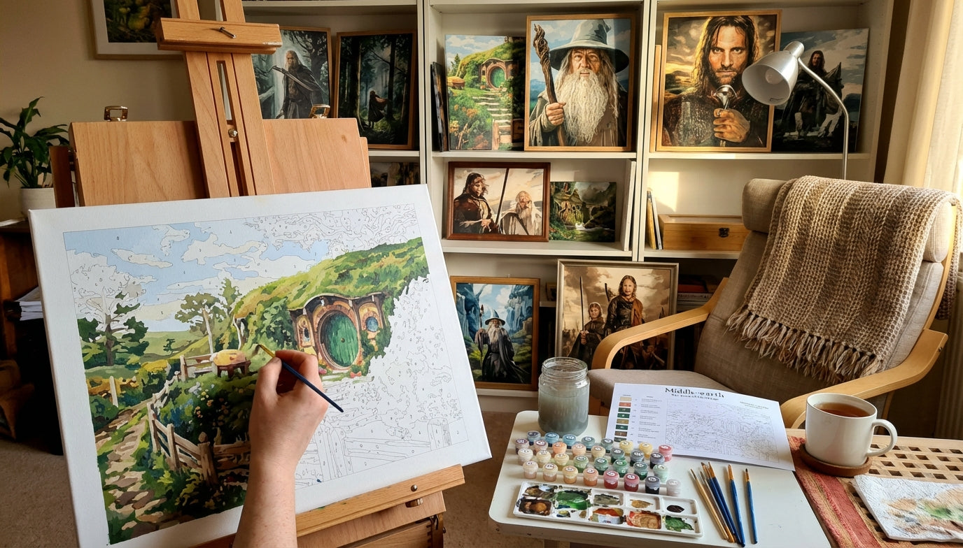 The Secret to Stress-Free Evenings It's Lord of the Rings Paint by Numbers