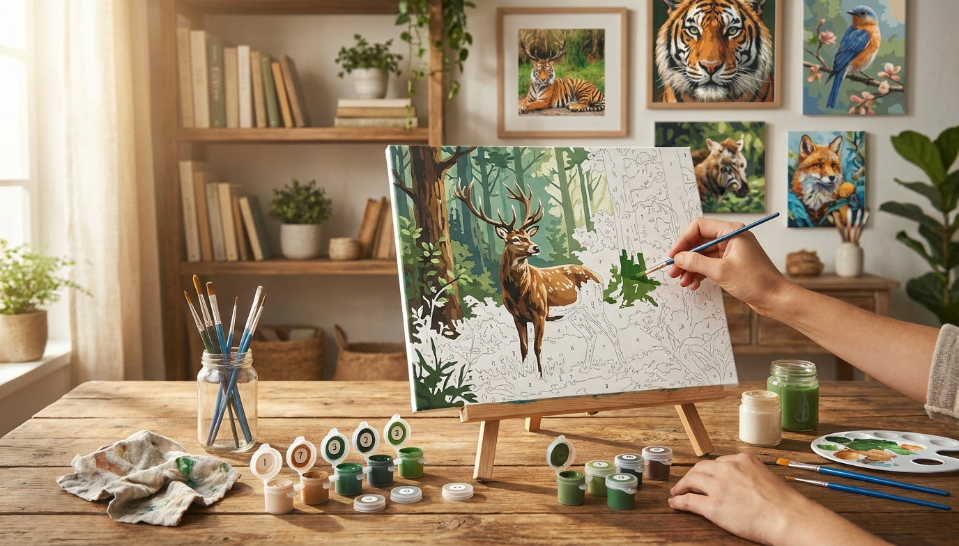 Wildlife PBN Kits: Nature Art for Your Walls