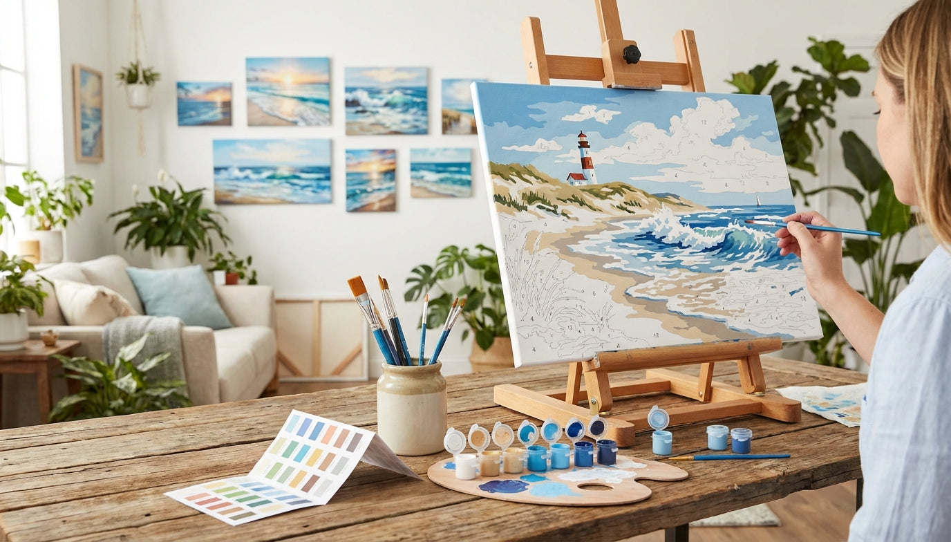 Coastal Calm: Ocean & Beach PBN Kits for Home Decor