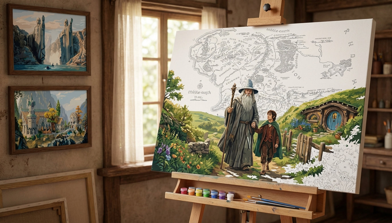 Beyond the Shire: Extra Large Lord of the Rings Paint by Numbers Kits for Experienced Artists