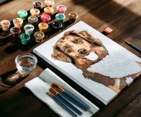 Paintings with numbers that dog lovers can't resist