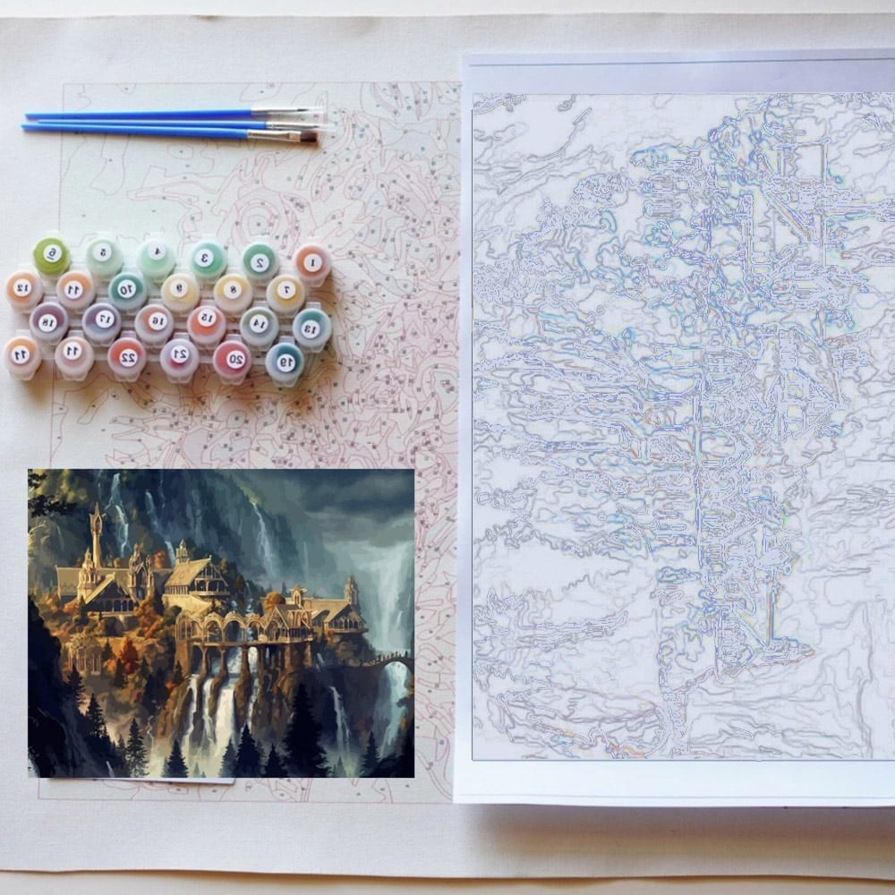 Rivendell Lord of the Rings Elf Kingdom  - World Paint by Numbers™ Kits DIY