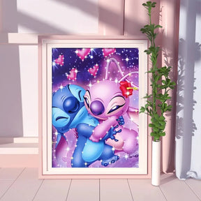 Lilo and Stitch Full Round Drill Diamond Art - Fun Cartoon Mosaic for Kids 30x40 - Diamond Painting