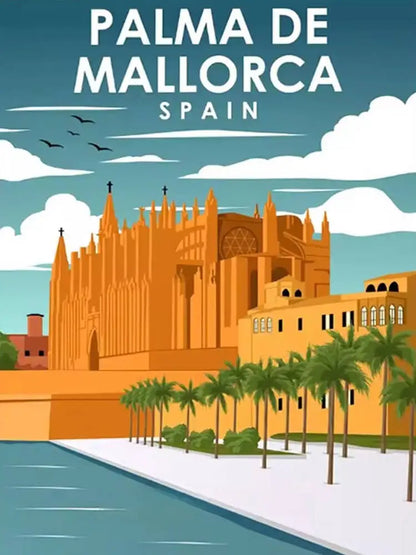 Desert Oasis Cityscape 5D Diamond Painting Kit - Paint by Numbers Kits for Adults