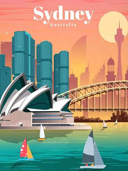 Cityscape Serenity 5D Full Square Diamond Art Kit - Paint by Numbers Kits for Adults