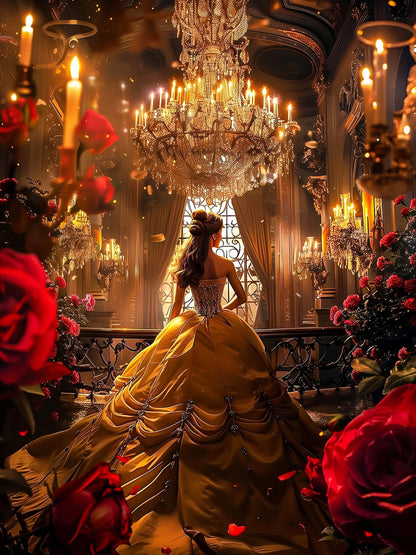 Jasmine Belle Sleeping Beauty - Princess Full Square Mosaic Art - Diamond Painting - Paint by Numbers Kits for Adults