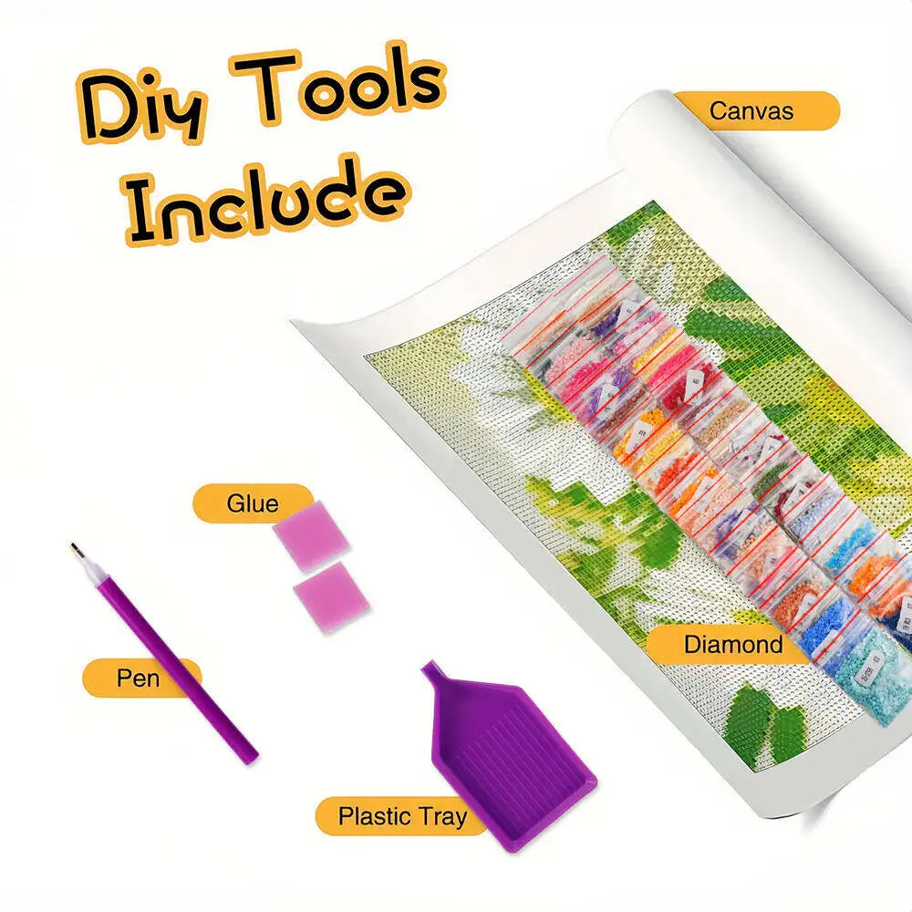 Purple Moon Landscape 5D Diamond Painting Kit - Paint by Numbers Kits for Adults