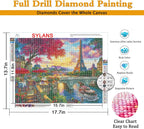 Eiffel Tower Paris Landscape 5D Diamond Painting Kit - Scenic Diamond Art for Adults - Paint by Numbers Kits for Adults