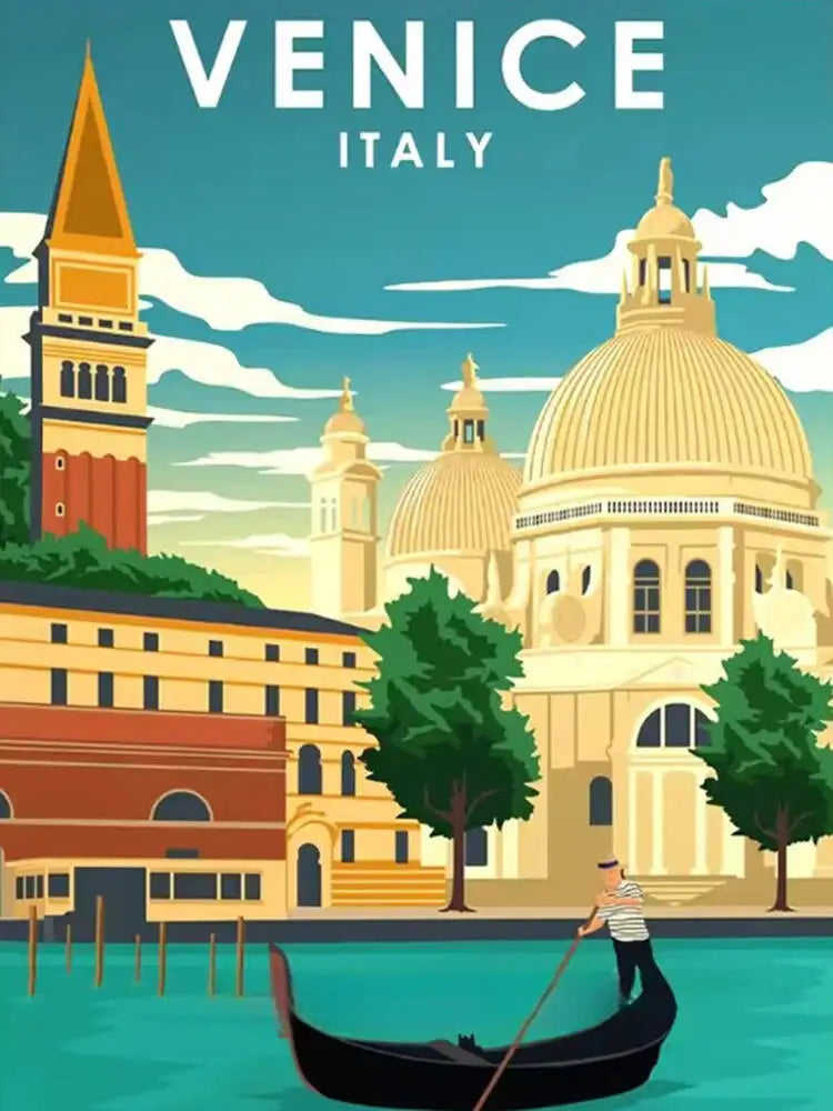 Charming City Landscape 5D Diamond Painting - Full Square Round Drill Embroidery for Home Decor - Paint by Numbers Kits for Adults