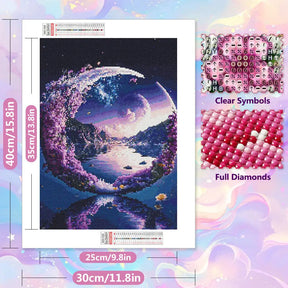 Purple Moon Landscape 5D Diamond Painting Kit - Diamond Painting