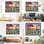 Eiffel Tower Paris Landscape 5D Diamond Painting Kit - Scenic Diamond Art for Adults - Paint by Numbers Kits for Adults