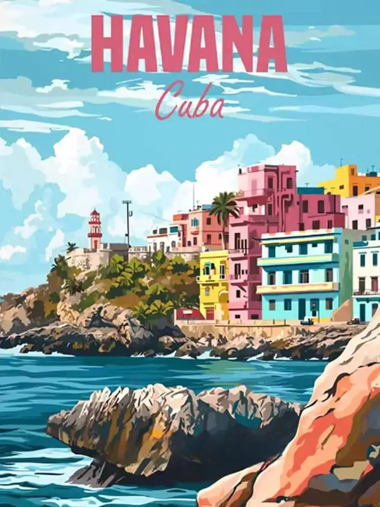 Charming City Landscape 5D Diamond Painting - Full Square Round Drill Embroidery for Home Decor - Diamond Painting