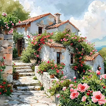 Evershine Full Diamond Painting - House Landscape 5D DIY Mosaic Kit for Creative Home Decor - Diamond Painting